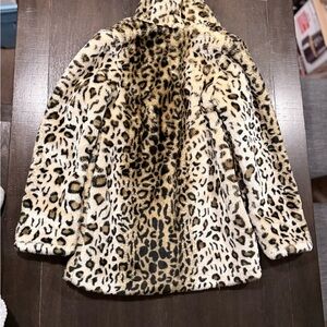 Vivo Animal Print Teddy Jacket with Pink Lining